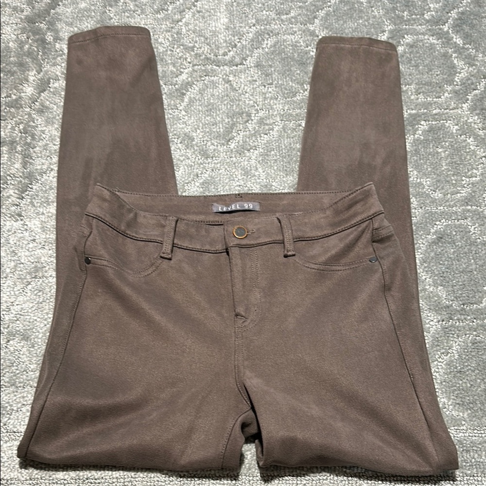 Level 99 Brown Faux Suede Ankle Pants Women’s Size 29
